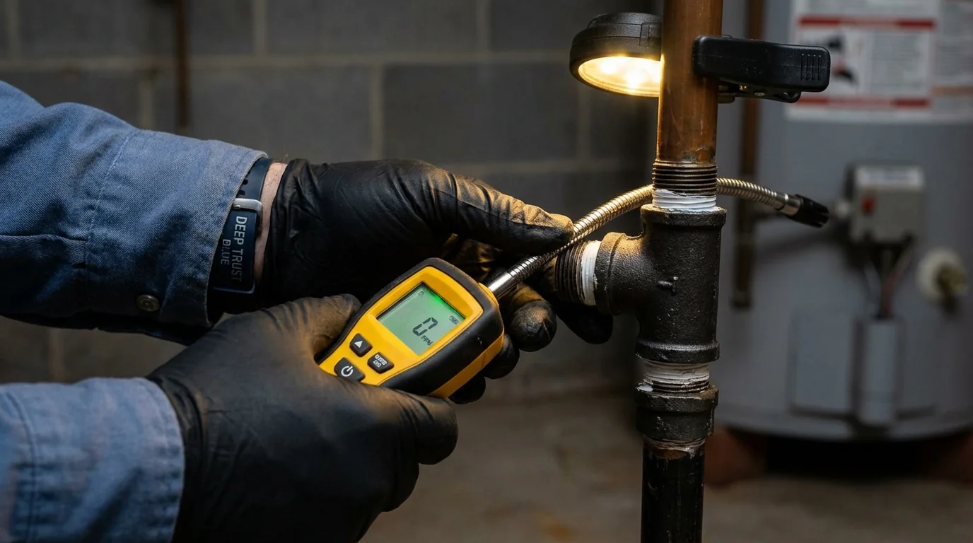 Gas leak detection with electronic sniffer by Johns Plumbing LLC in Garden Grove